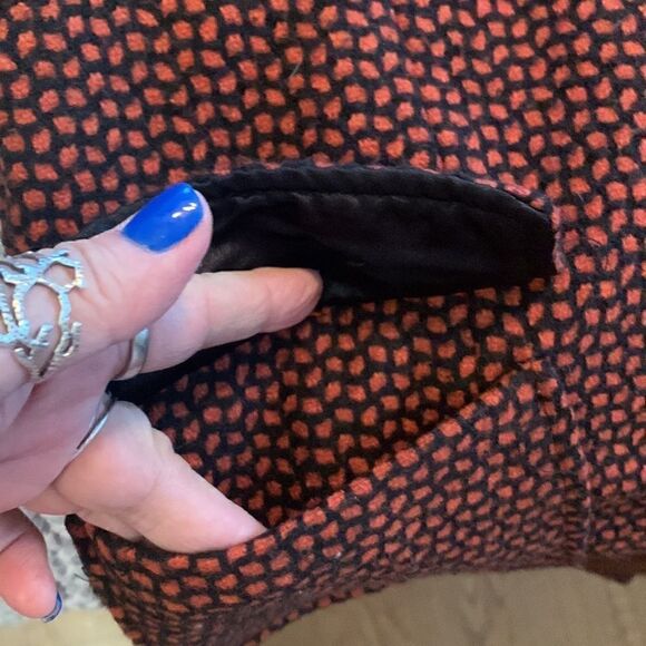 Rouge Par Womens Wool Cotton Blend Coat Hood Size S - Picture 15 of 15